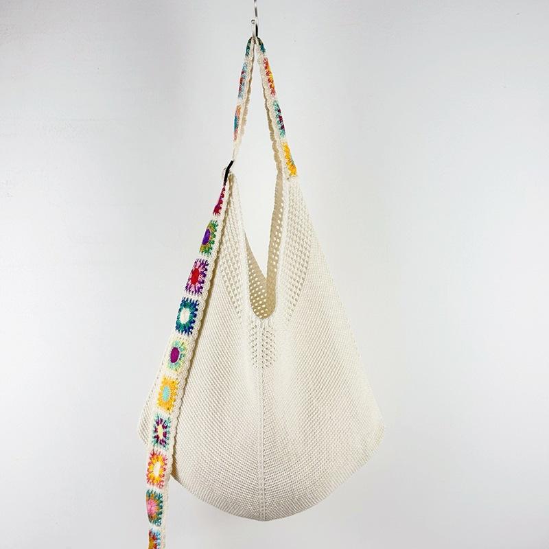 Travel leisure female commuter Mori lazy large capacity shoulder bag woven bag knitted bag leisure vacation