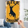 Vintage Deer Crossing Metal Tin Sign
