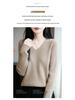 Women's V-Neck Ribbed Knit Sweater - Slim-Fit Long-Sleeve Top for Autumn/Winter 2025