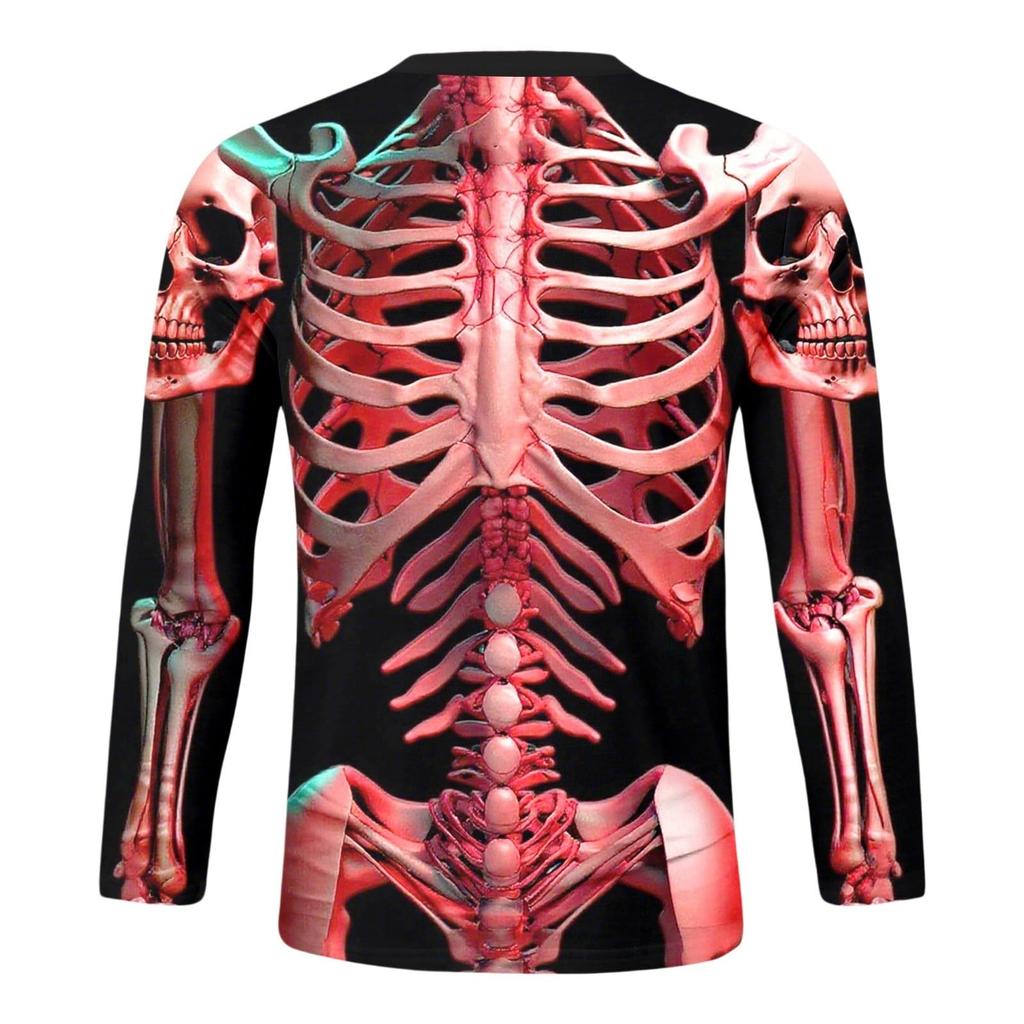 Men's Halloween Long Sleeve Neck T-Shirt for Costume Party