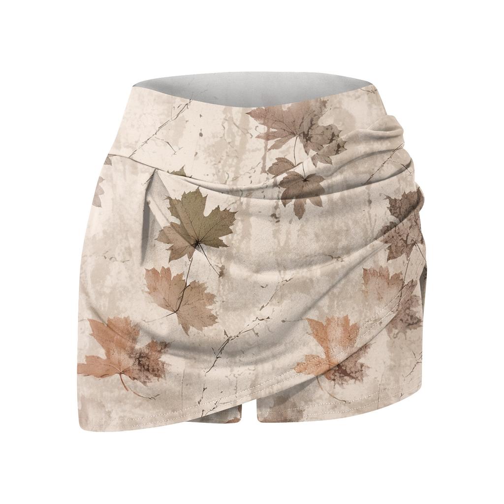Moda da donna stampata casual sportiva fitness corsa yoga gonna da tennis gonna corta a pieghe pantaloncini mezza gonna