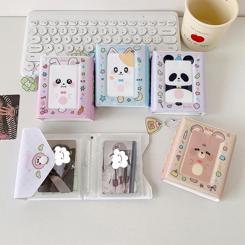 Cute Cartoon Kitten Three-Inch Album Student 40 Slot Photo Card Binder Polaroid Idol Mini Photo Card Storage Album Girls Gift