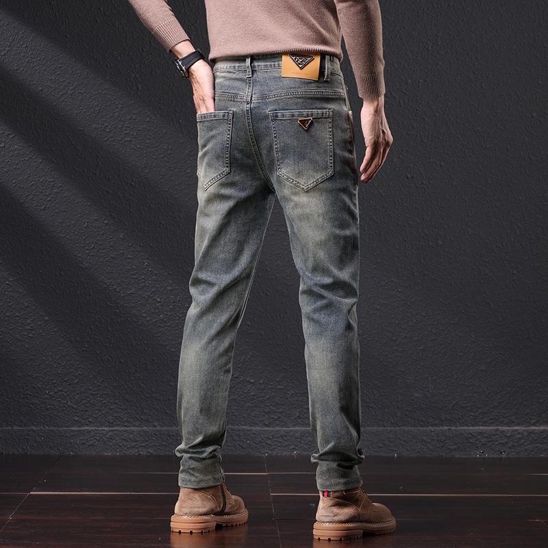 Men's Trendy Slim Stretch Jeans - Versatile, Youthful, Casual Straight Pants for Spring & Autumn