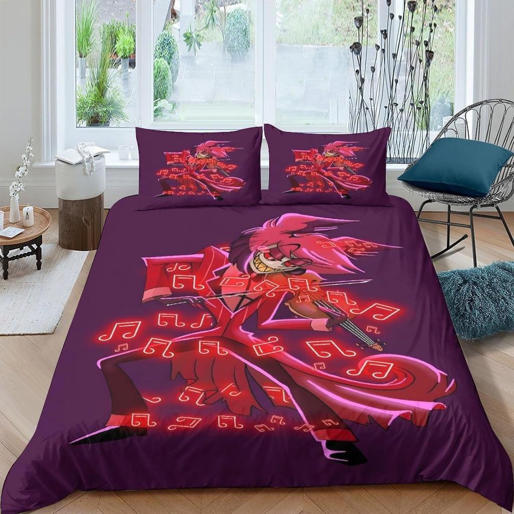 Charlie Bedding Set Hazbin Hotel Duvet Cover Pillowcase for Boys Bedroom Single Twin Full Queen King Size Gift