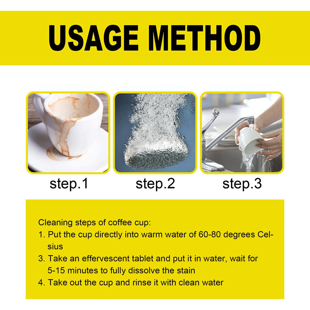 JUE-FISH Kahve Lekesi Temizleme Çay Fincanları Kahve Fincanları Fincan Gereçleri Kahve Lekesi Temizleme Tabletleri