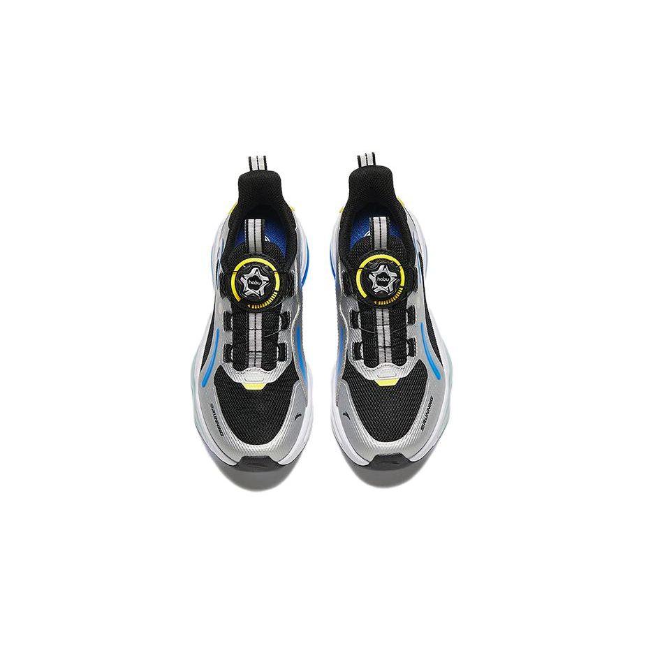 Anta Kids Non-Slip Shock Absorbing Low-Top Running Shoes Kids sneaker Black Silver Blue 312425511-3