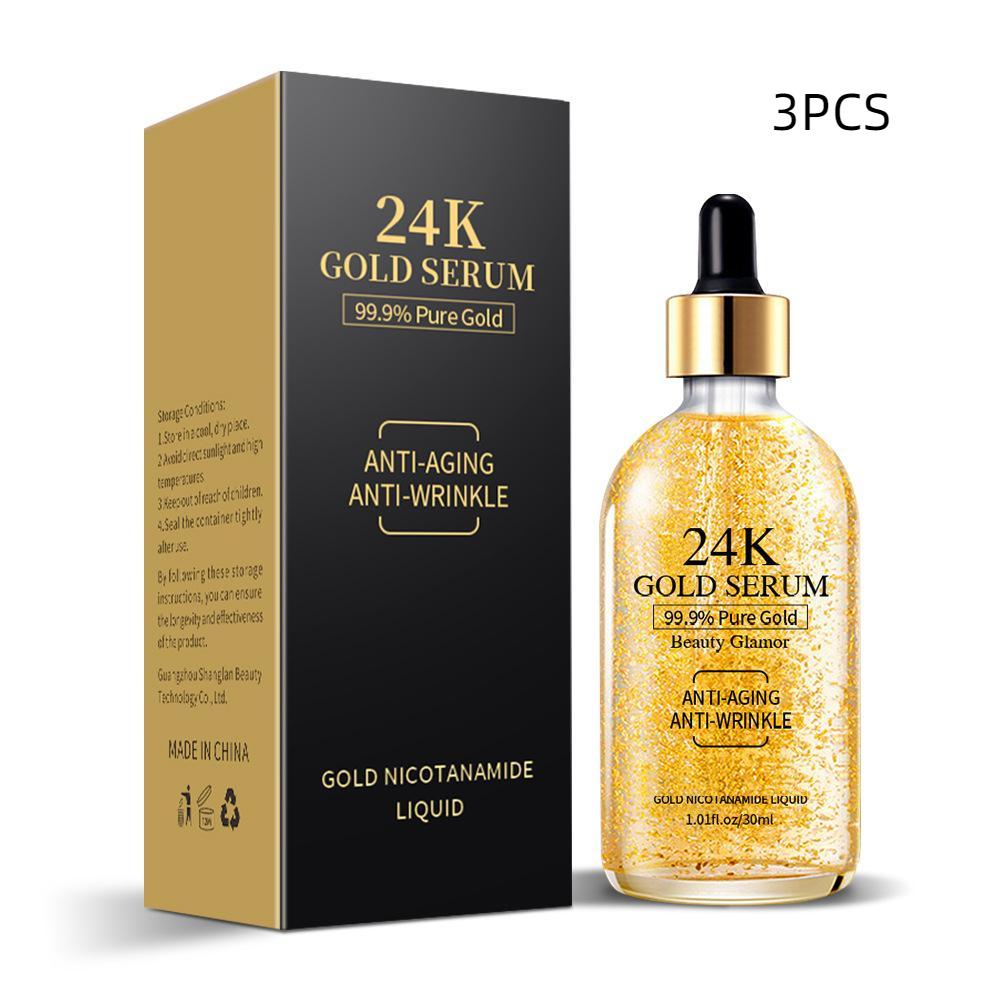 

Сыворотка для лица с золотом 24 карата, увлажняющая эссенция с гиалуроновой кислотой, 30 мл 3PCS разноцветный