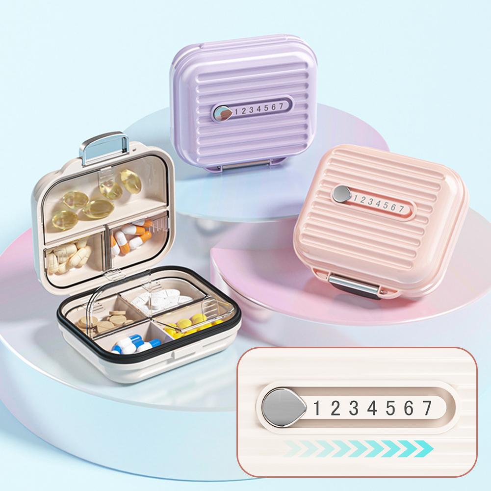 Pillbox 7 Days Travel Tablets Organiser Daily Medicine Vitamins Holder Storage Container Dustproof Lid Travel Medication Protect