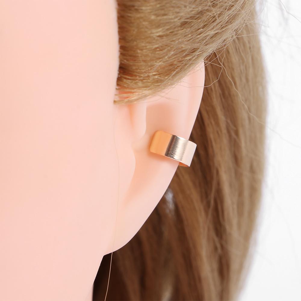 Silberfarbener Wickel Nicht-Piercing Runder Knorpelschmuck Ohrklemme Modeaccessoires Clip-Ohrringe