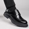 Men's Business Thick Soled Leather Shoes Suit Gentleman Retro Style Groom's Wedding Party Black Brown Derby Lace-up Shoes