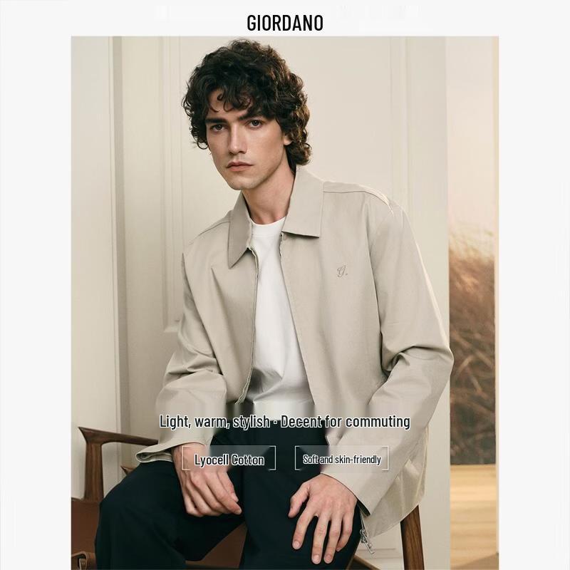 Giordano G+ Men s Lyocell Blend Embroidered Loose Jacket L