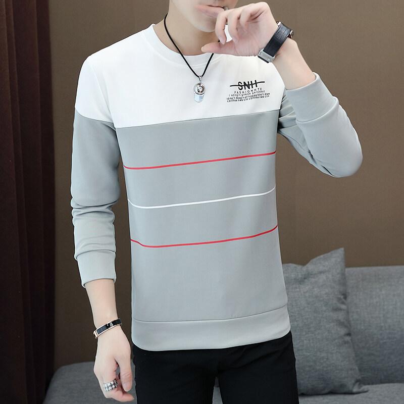Spring and Autumn Crew Neck Fashion Printed Long Sleeve T-Shirt Trend Versatile Sweater Sweatshirt