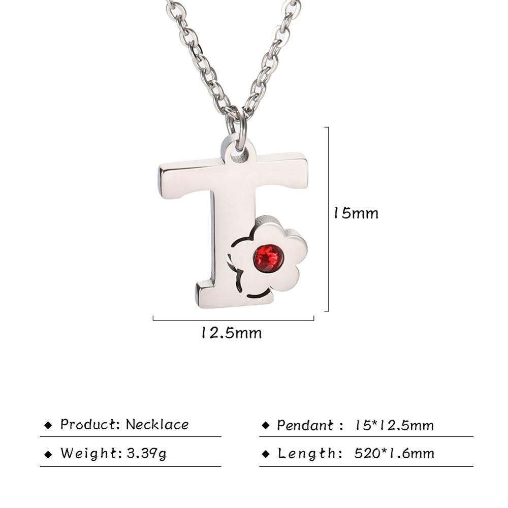 

My Shape A-Z Crystal Alphabet Stainless Steel Necklaces for Women Girls Capital Letter Pendant Name Necklace Fashion Je 52CM