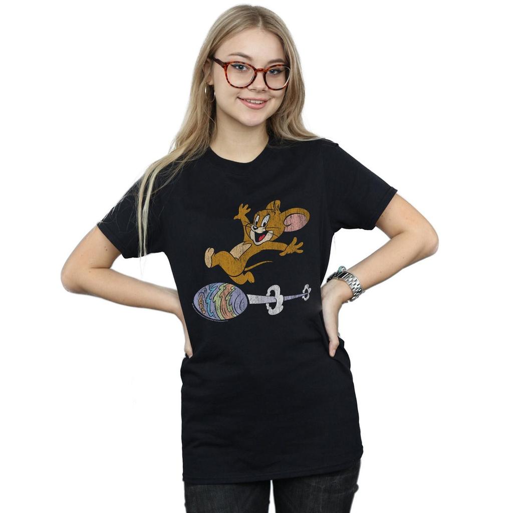 Tom And Jerry Womens/Ladies Egg Run Cotton Boyfriend T-Shirt