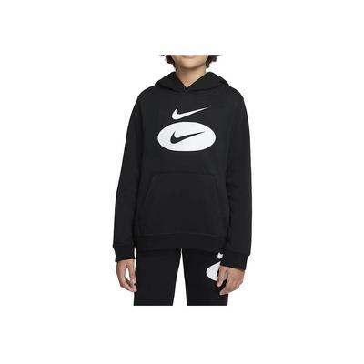 Nike Logo Print Kapuzenpullover Langarm Sweatshirt Kinder Sweatshirt Schwarz DM8097-010