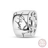 Design 925 Silver Heart Claw Print Bee Conch Text Shining Zircon Fixed 3mm Charms Beads DIY Jewelry Making