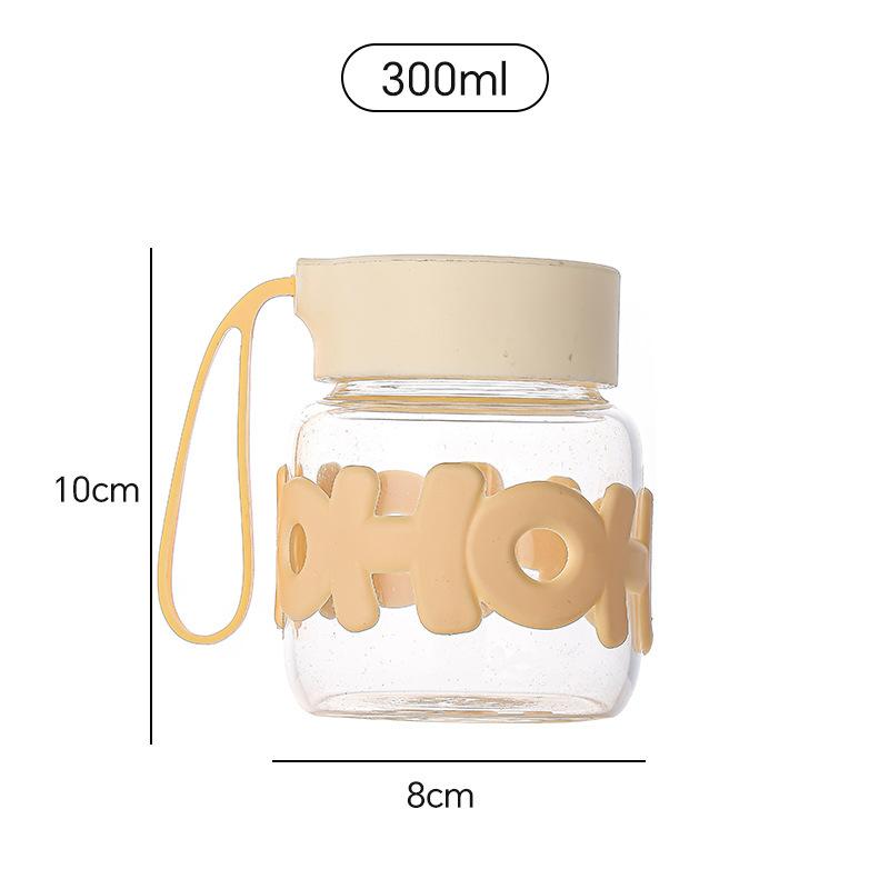 Fat Cup with Lid, Transparent Creative Portable Glass, Cute, Simple, Compact, Portable Gift Cup, Souvenir Cup