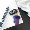 Fluffy Mink Hair Pendant Leather Car Keyring Fashion Little Glove Keychain  Bag Decoration