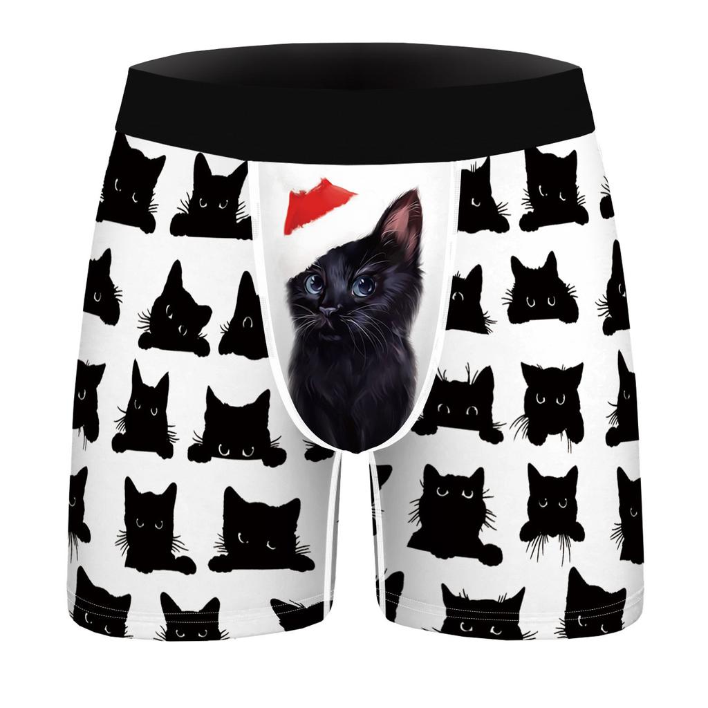 Weihnachts-Digitaldruck, atmungsaktiv, eng anliegend, für Herren, Unterhose, bequeme Boxershorts