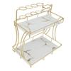 Countertop Storage Rack Double Layer Waterproof Counter   Shelf with Electric Toothbrush Holder for Bathroom