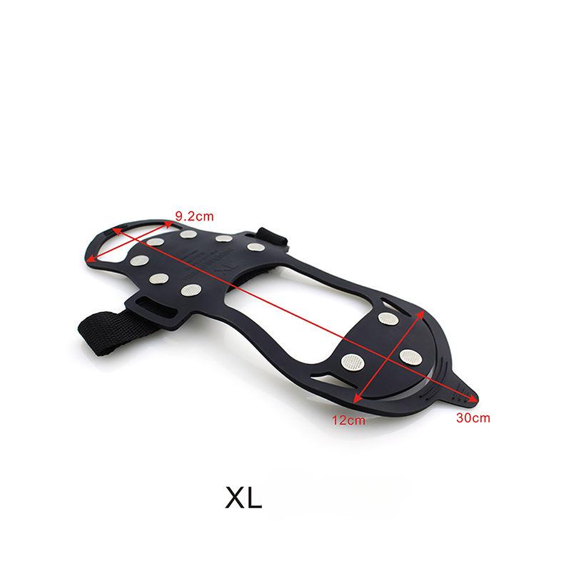 

Силиконовые кошки с десятью зубцами, бахилы для снега и льда, нескользящие силиконовые резиновые шипы для льда, удобные шипы для скалолазания на открытом воздухе XL чёрный