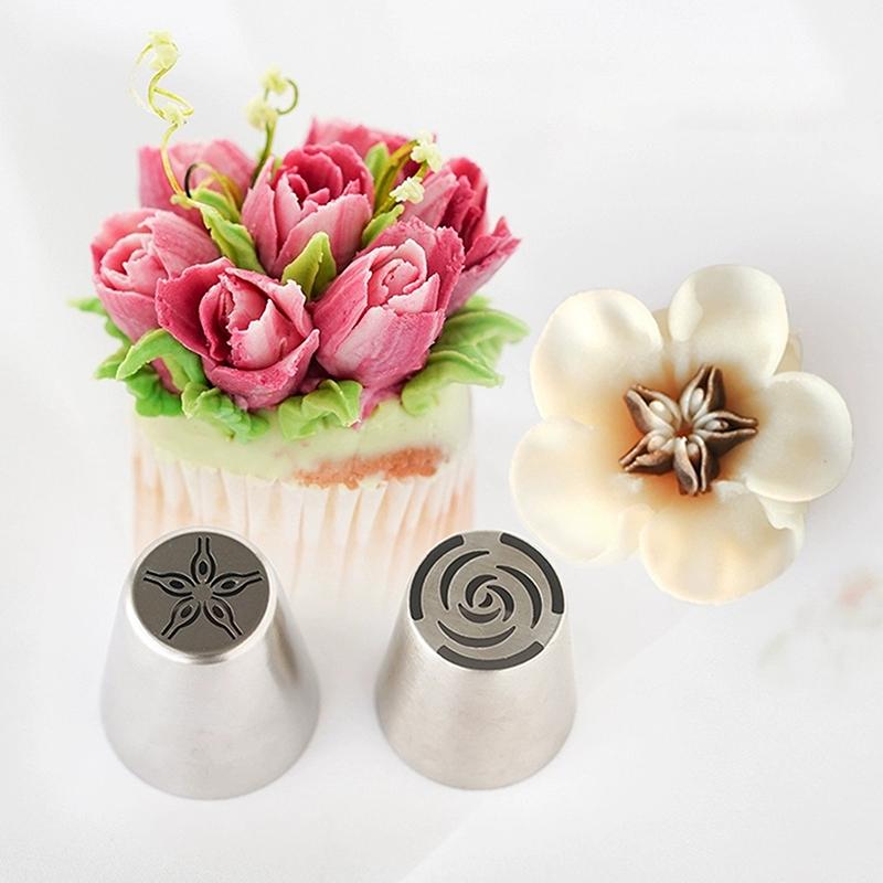 1 Pièce Acier Inoxydable Douilles à Pâtisserie Tulip Décoration Gâteau Cupcake Décorateur Rose