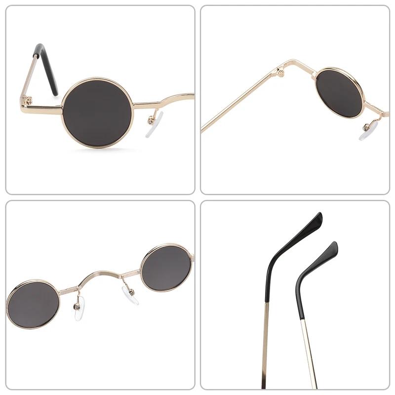 Small Round Glasses For Women Men Ultra Mini Metal Frame Anti-Reflective Hip Hop Punk Sun Glasses Men'S Glasses Fashion Sunglass