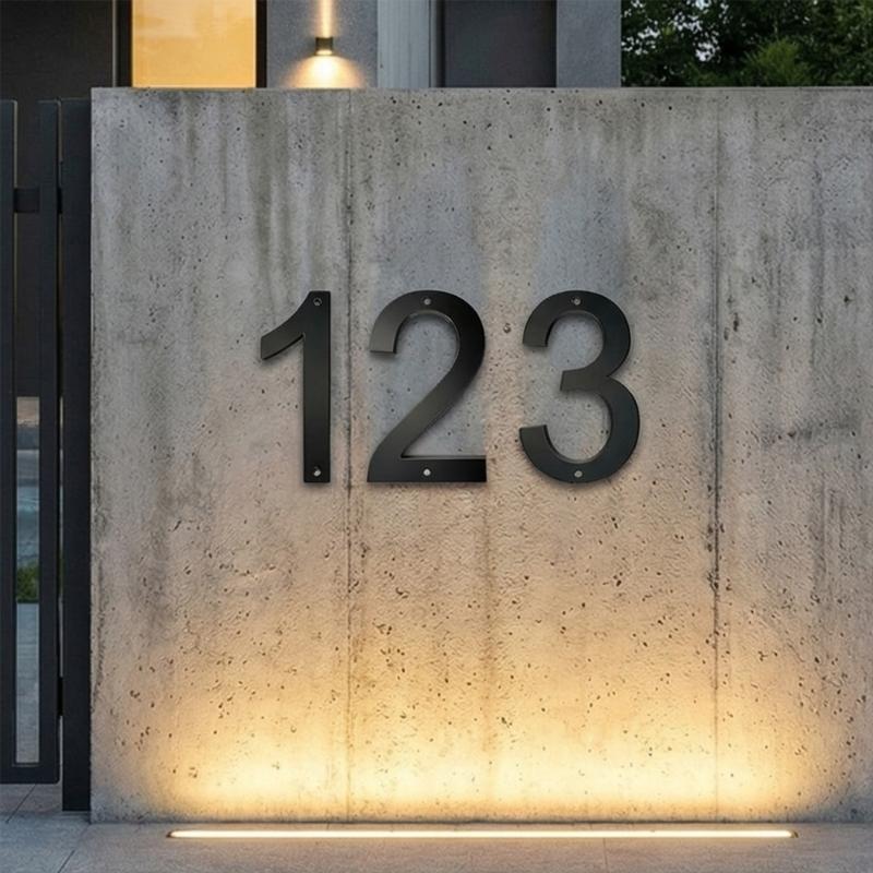 Modern Acrylic House Number Plate Door Label Number Plate Sign with Screw Modern Numbers Address Sign Easy Installation