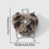 Punk Jewelry Leopard Print Rivet Cross Keychain Goth Cool Grunge Rock Plush Heart Bag Pendant Decoration Accessories Gift