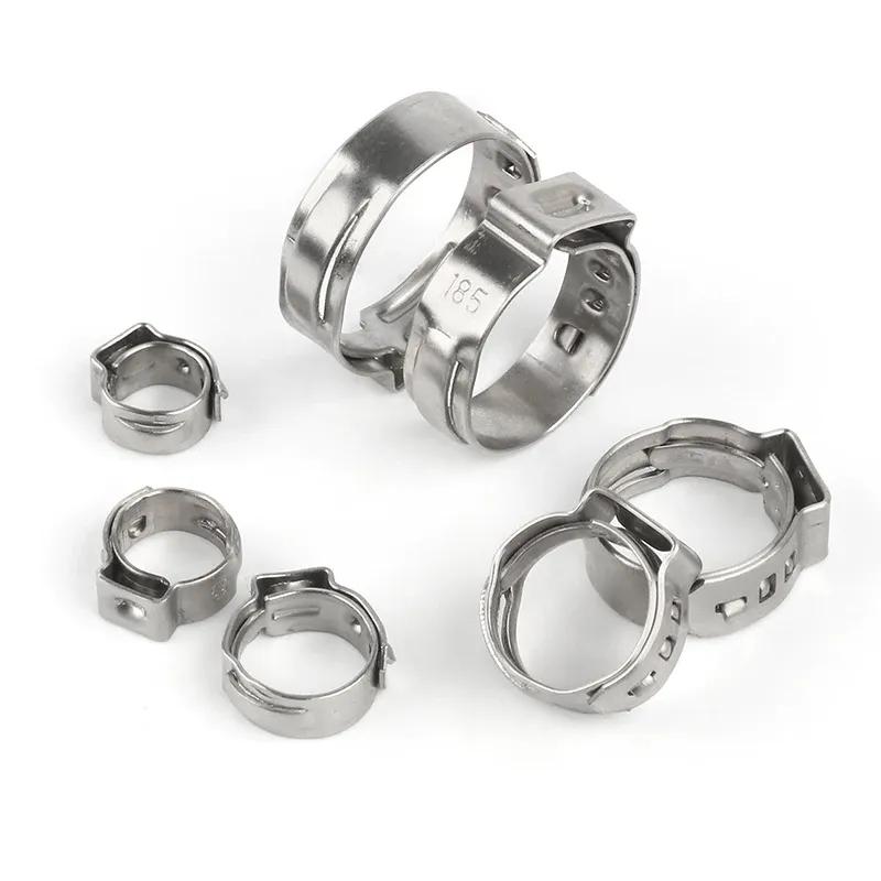 140pcs Single Ear Stepless Hose Clamps Or 1PC Hose Clip Clamp Pliers 7-21mm 304 Stainless Steel Hose Clamps Cinch Clamp Rings