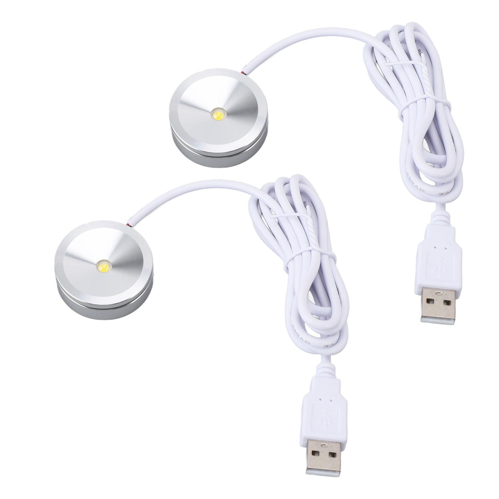 

Display Spotlight Round USB Plug in Small LED Showcase Lamp with 4.2ft Cable for Jewelry Cabinet Cupboard Shelf 5V Type 2