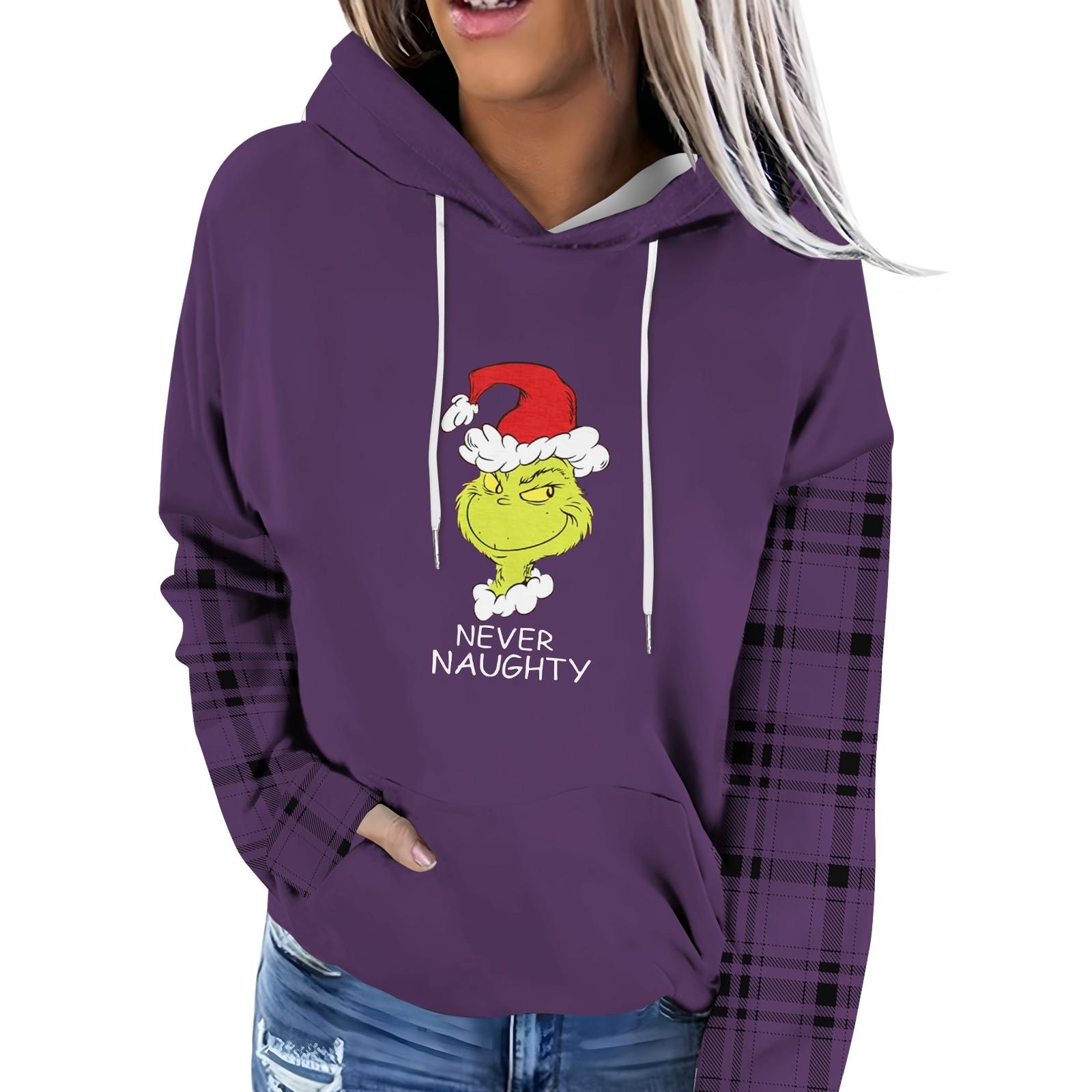 

Женская модная повседневная толстовка с капюшоном и принтом Greentown с длинными рукавами XL фиолетовый