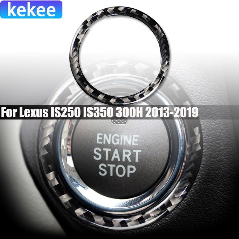 Carbon Fiber Car Accessories Engine Start Button Ring Modified Interior Cover Sticker Trim For Lexus IS250 IS350 300H 2013-