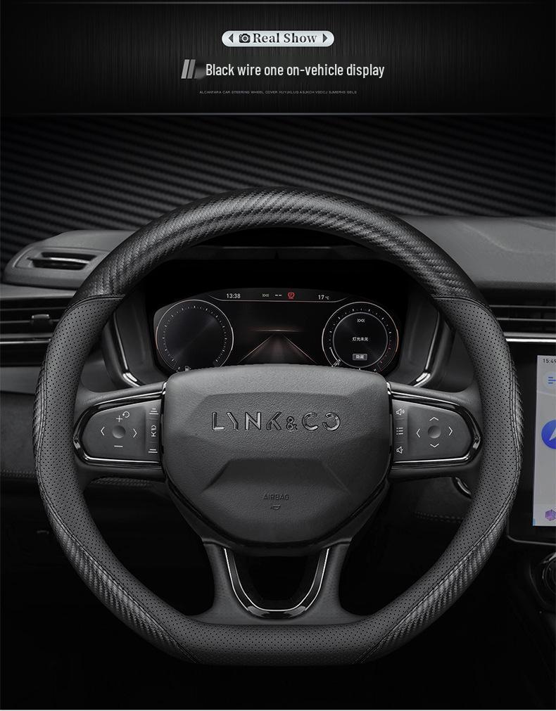 Lynk & Co Genuine Leather Steering Wheel Cover for Models 01, 02, 03, 03+, 05, 06, 09 - New Energy Vehicles