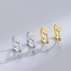 Authentic S925 Sterling Silver Heart Zircon Earrings for Women Sweet Exquisite Design Fashion Jewelry