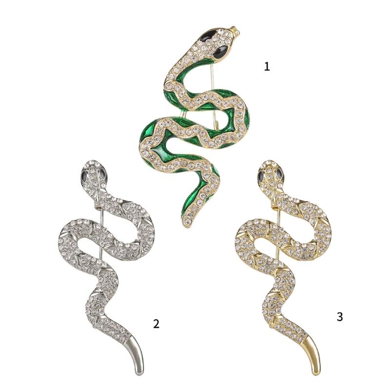 Stylish Serpents Inspired Brooch Fashionable Serpentines Brooch in High Quality Metal with Sparkling Highlight