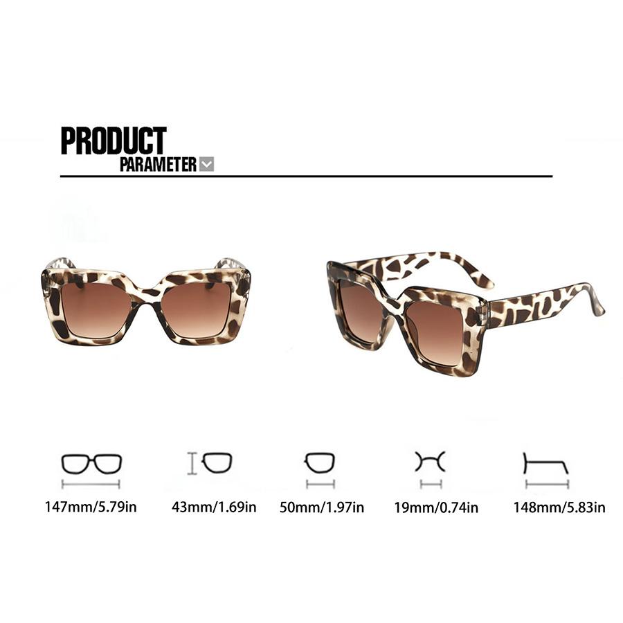 Leopard Print Square Women's Sunglasses Fashion Decorative Glasses Suitable for Holiday Beach Party Fashion Glasses