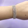 Claw Chain Three-row Bridal Elastic Opening Bracelet, Multi-layer Rhinestone Steel Ring Bracelet, Dress Accessories