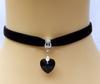 European & American Crystal Heart Pendant Velvet Choker Necklace
