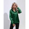 JPNTKY Women's Fashion Casual Solid Color Print Long Sleeve  POLO Neck Blouses & Shirts