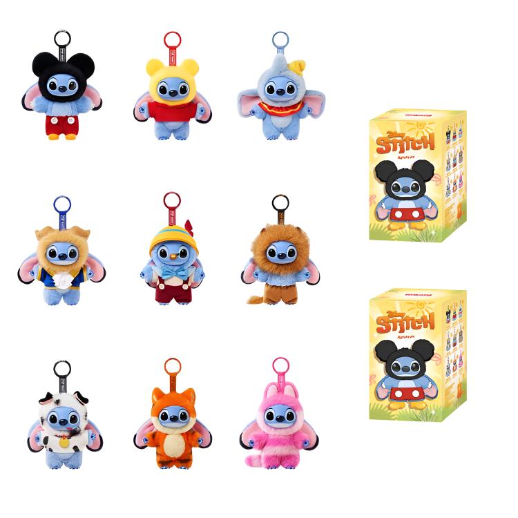 POP MART Stitch Collection Plush Charm Vinyl Mystery Boxes Single Mystery Box/Full Box 9 Pcs PPMT-2602-0009
