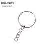 Multi-Spec Metal Keychain: 30mm Flat Key Ring with 4-Section Grinding Chain for DIY Jewelry Pendant