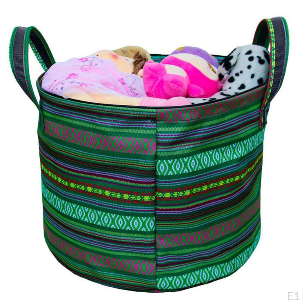 17'' Collapsible Colorful Laundry Basket Hamper Clothes Bag Bin For Camp Outdoor