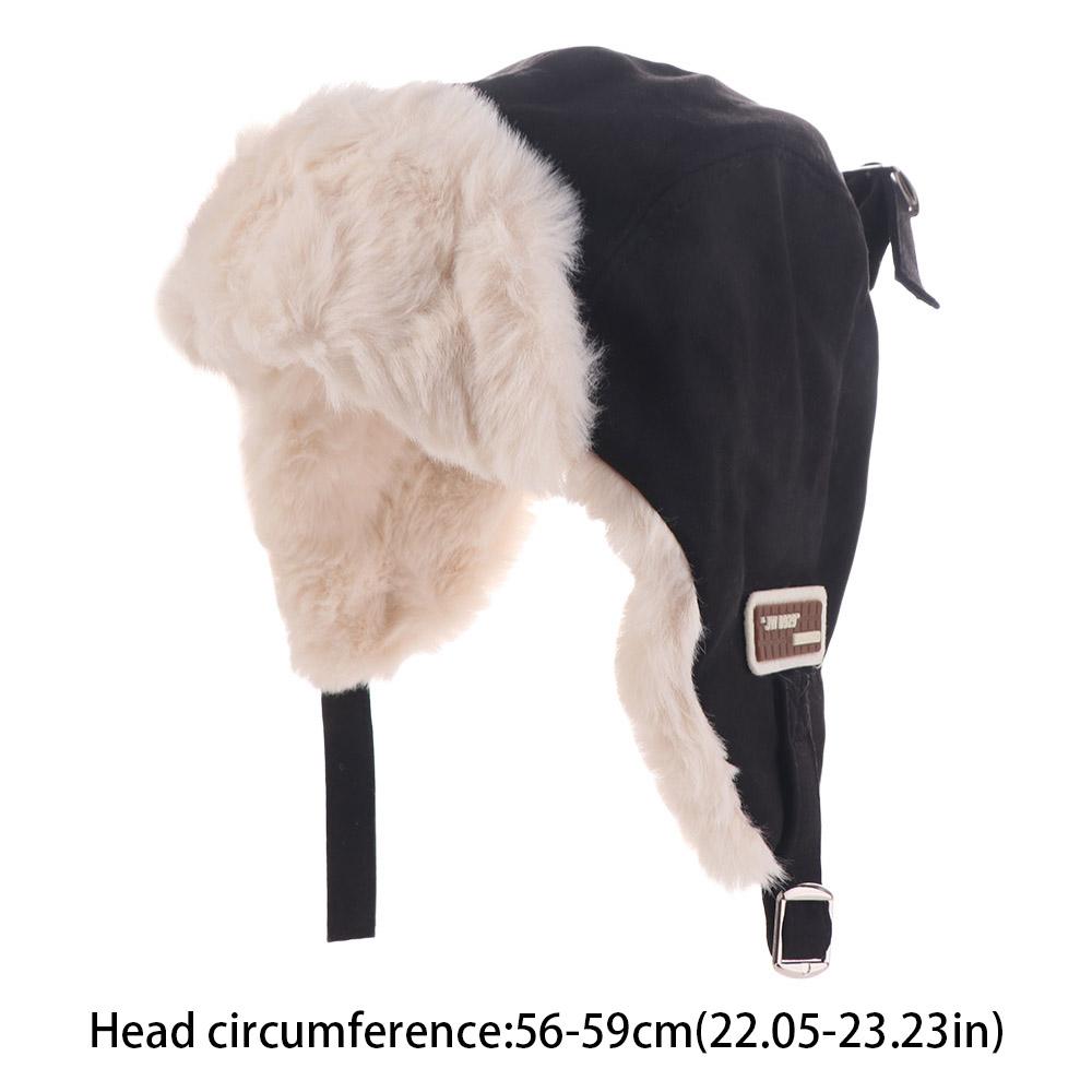 Einfarbige Winter-Pilotenmütze Winddichte Damen-Plüschmütze Süße Ohrenschutzkappe Damen