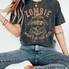 Vintage Zombie Graphic pc Womens Casual Polyester Round Neck TShirt Regular Length SpringSummer Collection