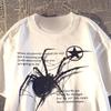 Y2K Korean Streetwear Spider Graphic Harajuku Egirl Grunge Aesthetic Round Neck Trendy Short Sleeved Top Women's Summer Clothing