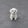 3D-gedruckte sitzende Hundefigur, Mini-Hundestatue in Weiß für Schreibtischdekoration, Modernes Tierform-Ornament für Zuhause, Büro, Bücherregal
