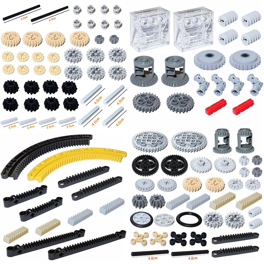 MOC Bricks Technical Accessories Bulk Multiple Sizes Gear Cross Axles Set Compatible All Brands Building Blocks Educational Toys