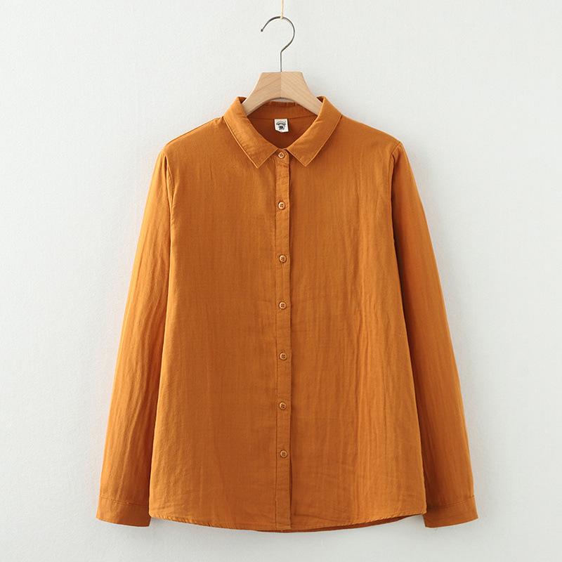 Cardigan da donna a maniche lunghe con colletto a punta autunnale primaverile, colore unito, filato a doppio strato, camicia base, camicette e camicie
