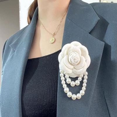 Fabric Camellia Flower Brooch Bow Tie Ladies College Style Shirt Collar Pins Vintage Wedding Party Brooches For Women